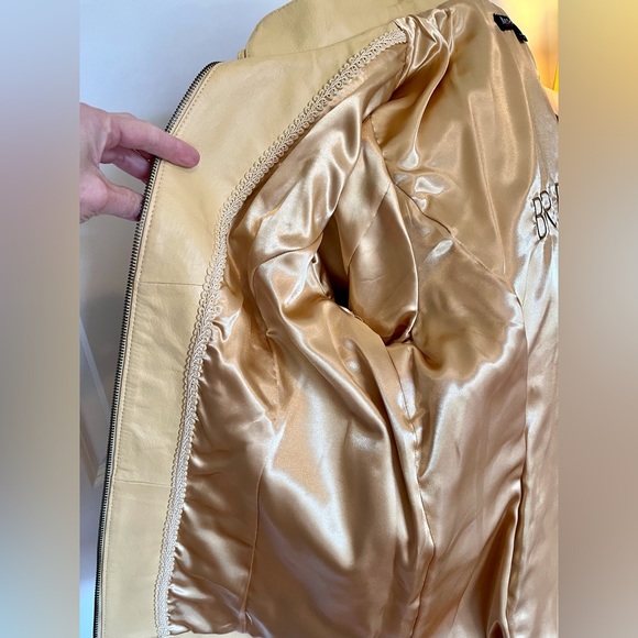 Studded Beige Leather Jacket - Picture 10 of 11